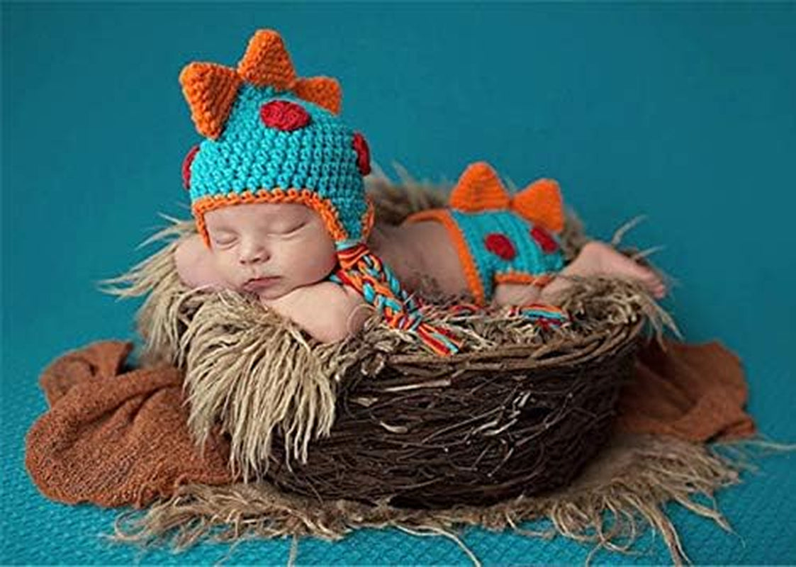 2 Sets Cotton Knitted Newborn Photography Costume for Girls and Boys (0-3 Months)