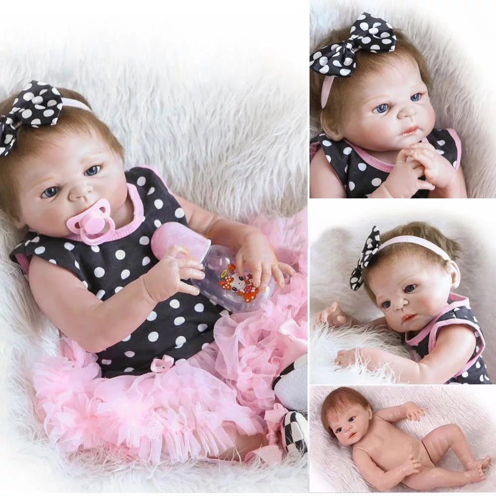 23" Newborn Handmade Reborn Baby Doll Full Body Silicone Vinyl Girl