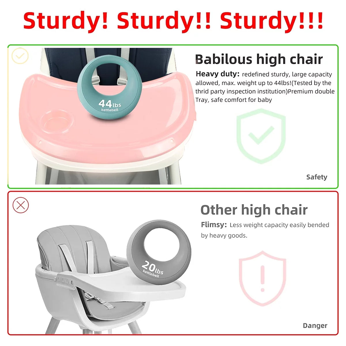 4-In-1 Baby High Chair Portable Baby Dining Chairs Eat & Play Convertible High Chair with Five-Point Snap Button, Double-Layer Dinner Plate and Toy Rack, Purple