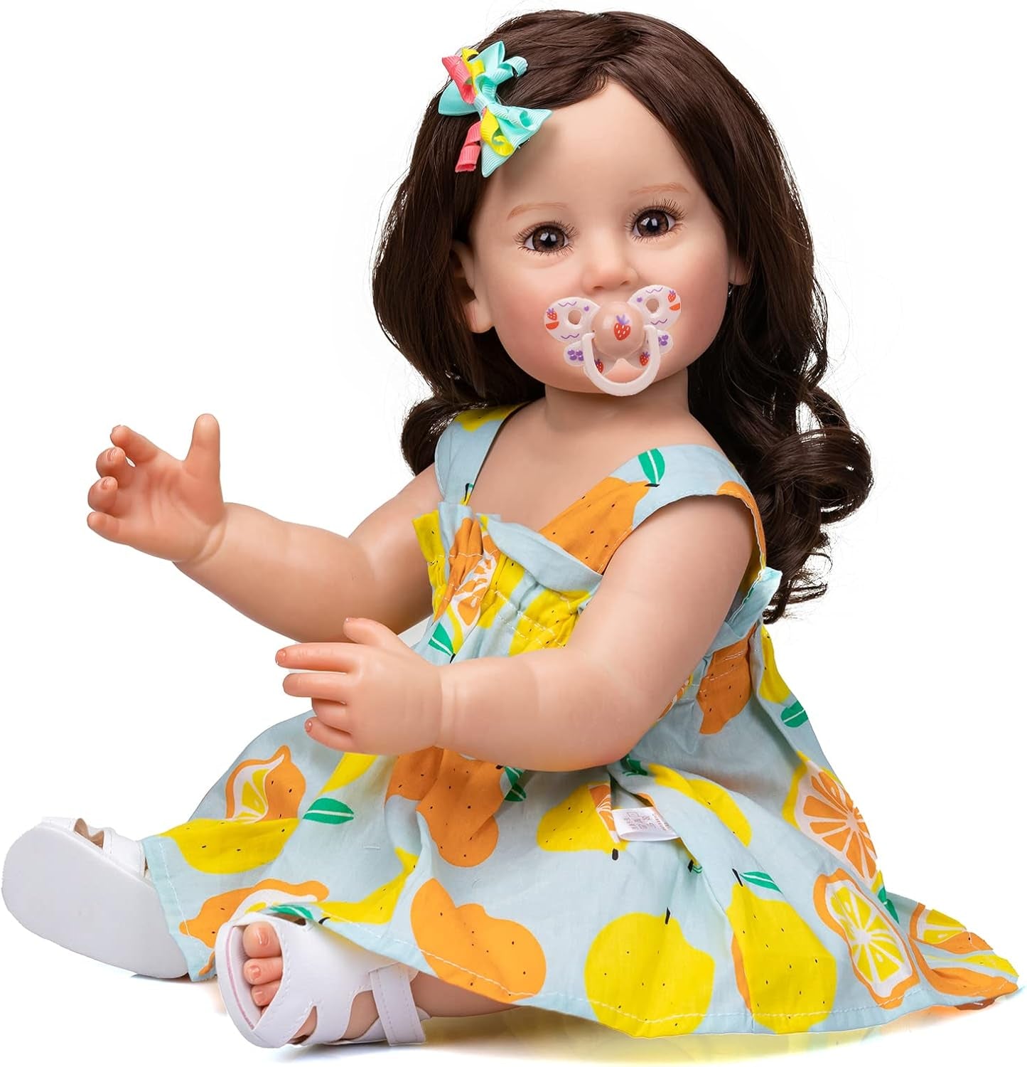 Reborn Toddler Doll Girls Life Size 22Inch Reborn Baby Dolls Silicone Full Body Realistic Fairy Alive Babies Newborn Dolls with Pacifier