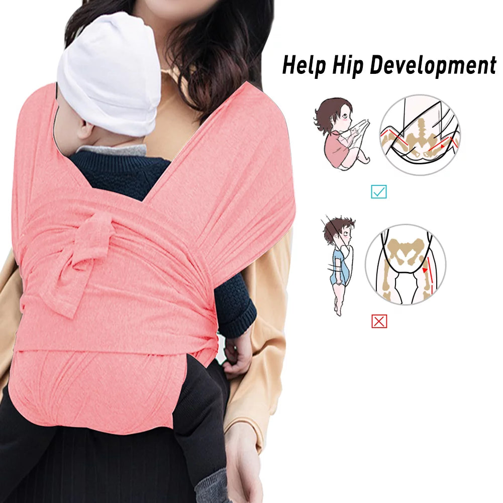 Baby Wrap Carrier for Newborn Stretchy Front and Hip Baby Sling Perfect for Infant to 35 Lbs Toddlers Pink