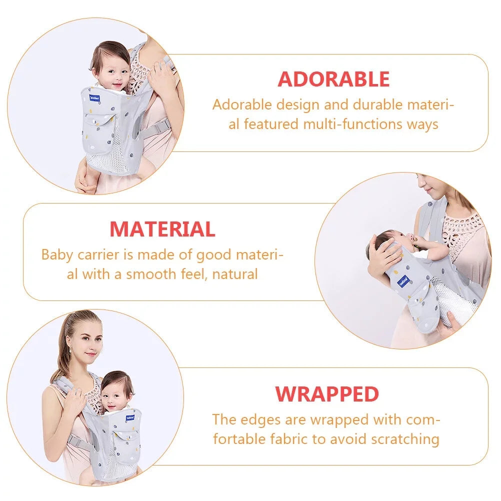 Baby Carrier,Baby Holder Carrier Ergonomic Infant Carrier Adjustable Baby Carrier,Lightweight & Breathable Baby Front and Back Carrier for Infants Toddlers Babies Girl and Boy (Grey)