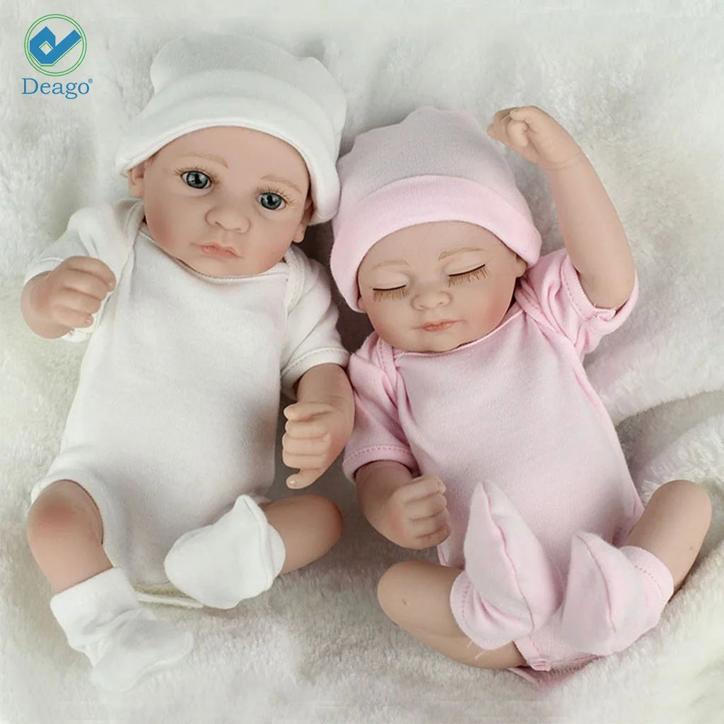 Reborn Newborn Baby Realike Doll Handmade Lifelike Silicone Vinyl Weighted Alive Lovely Cute Doll Gifts 11" (Boy)