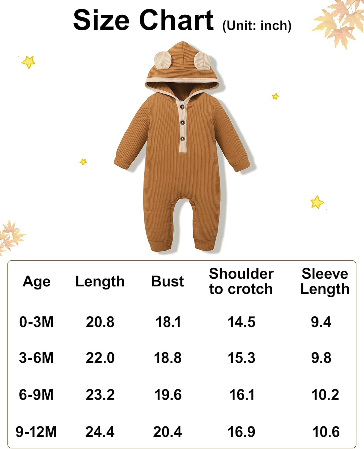 Baby Girl Boy Clothes Newborn Outfit,Infant Baby Romper Cute Bear Ear Hooded Cotton Jumpsuit Long Sleeve Bodysuit