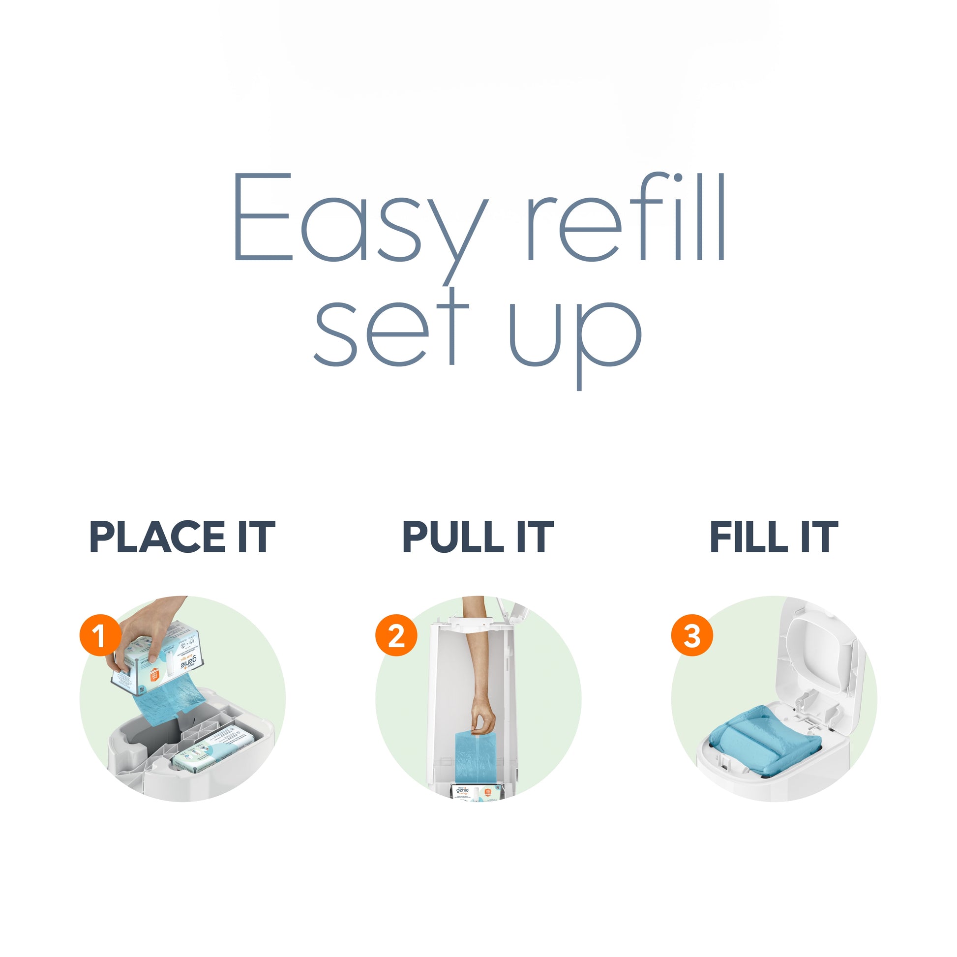 Easy Roll Refill with 18 Bags, Holds up to 846 Newborn Diapers per Refill