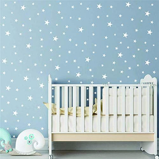 Multi Size White Star Stickers Wall Decor for Baby Nursery Decor Boy Girls Room Decor Sweet Dream Good Night Home Wall Decor Bedroom Star Decor YYU-10 (White)