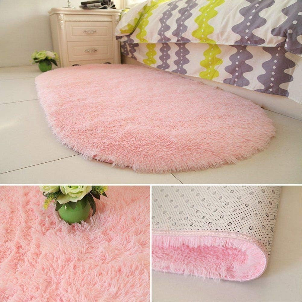 Fluffy Pink Area Rugs for Bedroom Girls Rooms Kids Rooms Nursery Decor Mats 2.6’X5.3’