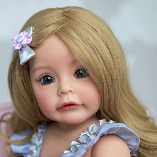 Reborn Baby Dolls 22 Inch Silicone Full Body Realistic Reborn Toddler Dolls,Waterproof Bath Girls Doll for Children Toddler Gift Set