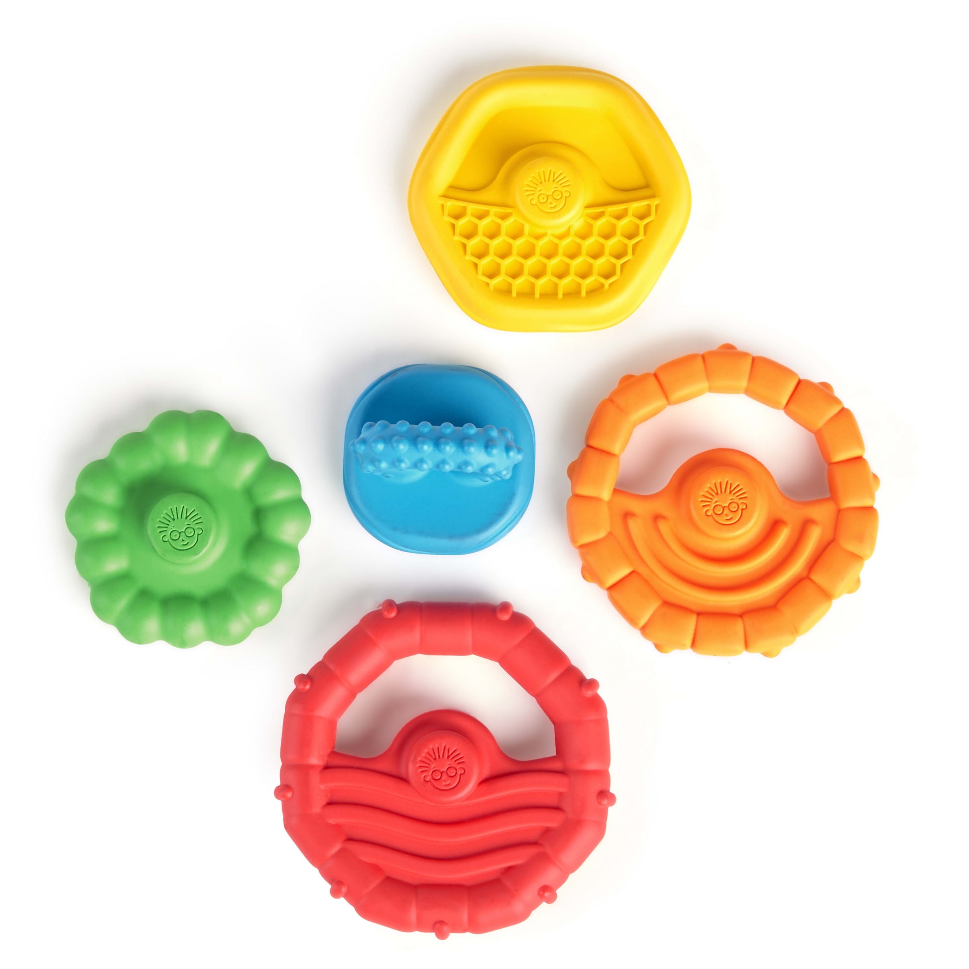 Stack & Teethe Multi-Textured Easy-To-Grasp 5-Piece Teether Toy Set, Ages 3 Months +