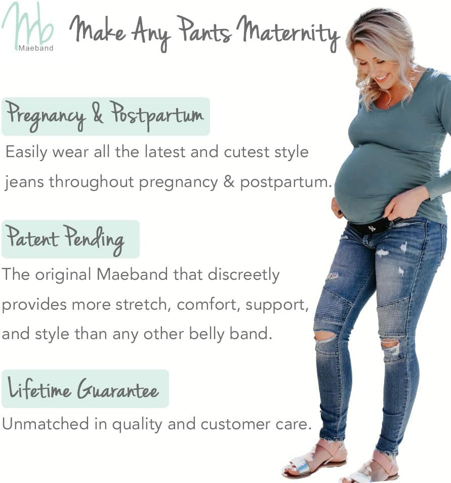 Maternity Belly Band | Waistband Pants Extender Belt | Adjustable Stretch & Support for Pregnancy & Postpartum Stages