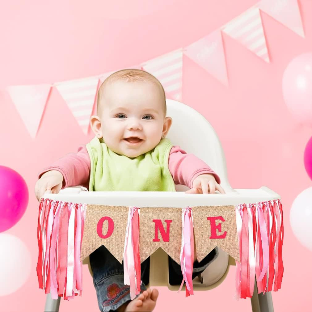 12 Months Photo Banner, 1St Birthday Photo Banner, First Birthday Banner Decorations for Newborn to 12 Months, High Chair Decorations for 1St Birthday Girl