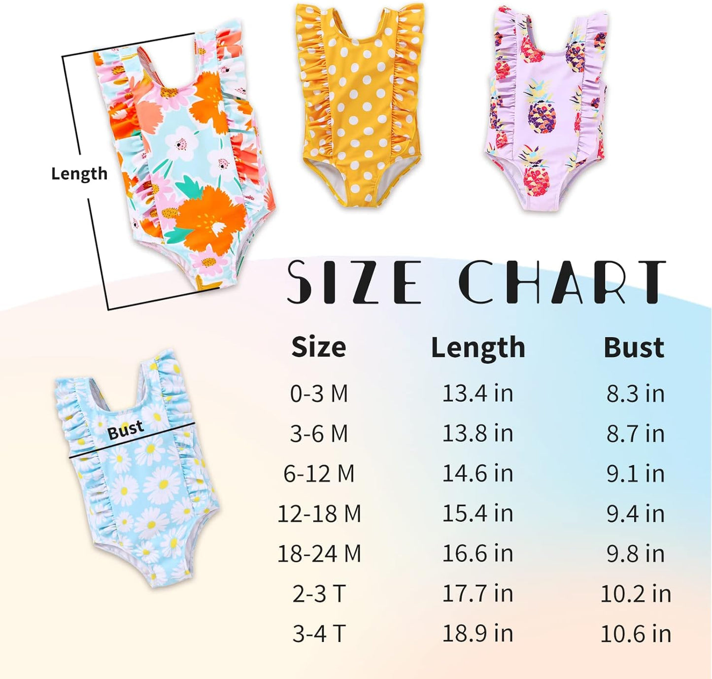 Newborn Baby Girl Ruffle Swimsuit Infant Toddler One Piece Floral Bikini Beach Bathing Swimwear Set