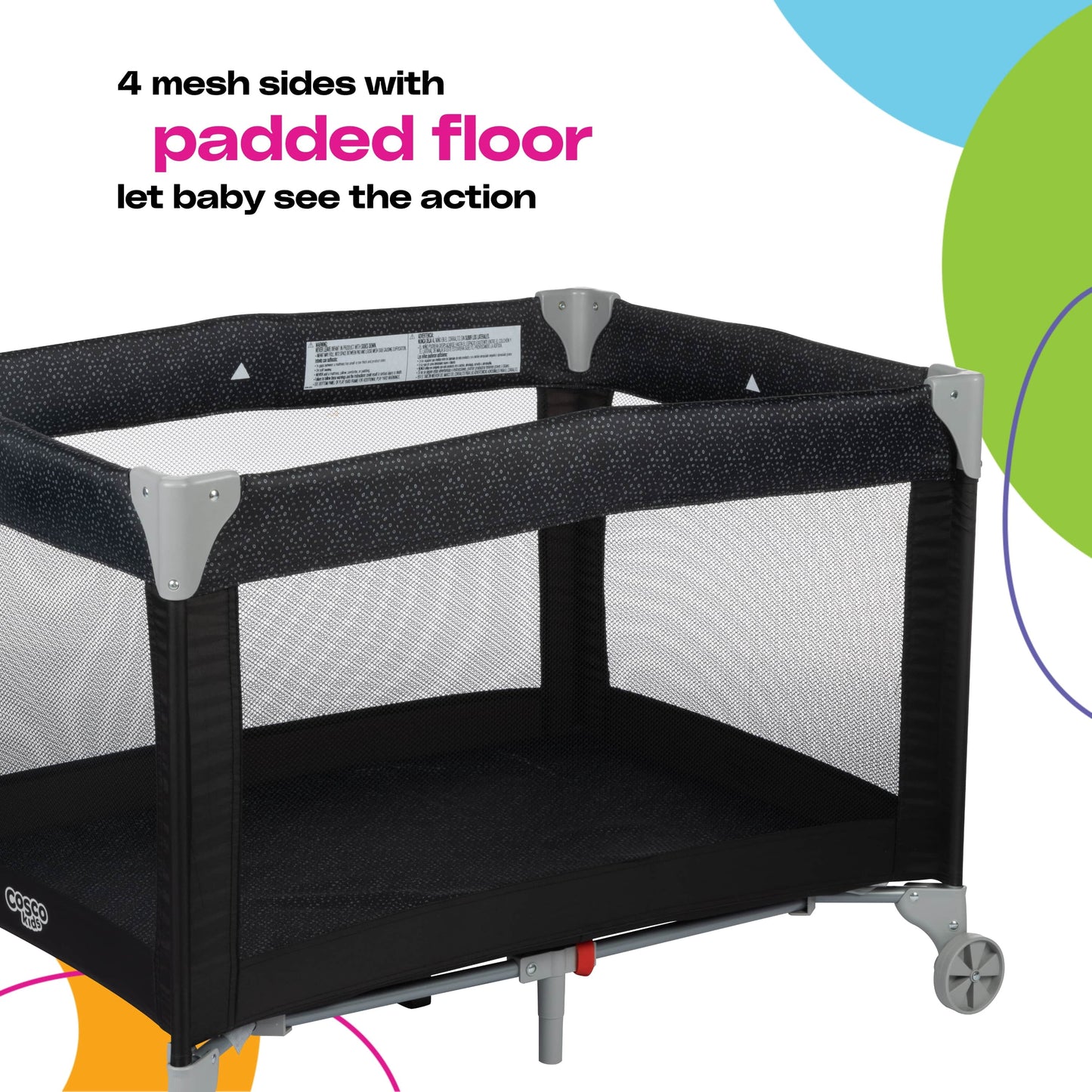 Funsport Portable Compact Baby Play Yard with Carry Bag, Noir Dot