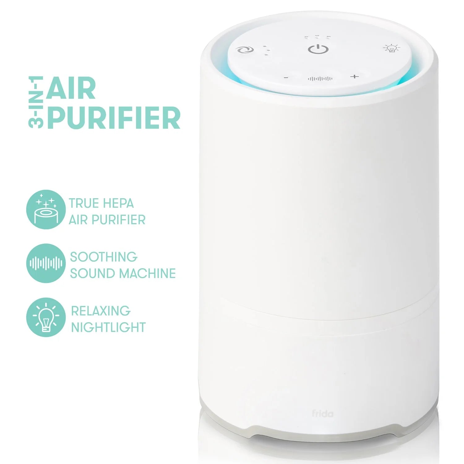 Air Purifier, Sound Machine, and Night Light, HEPA Air Purifier for Allergies, 150 Sq Ft