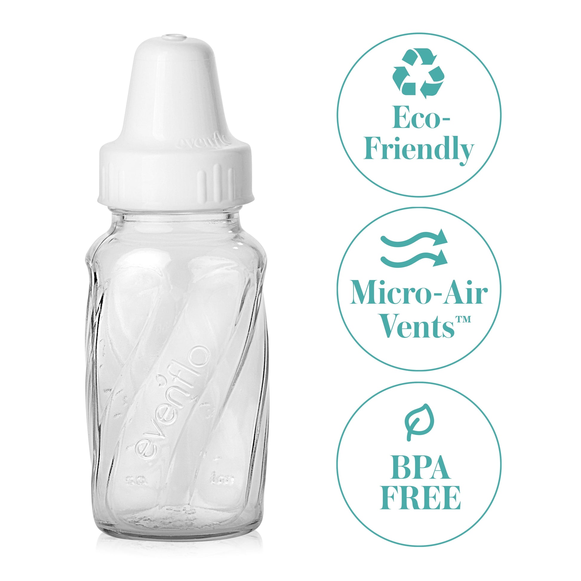 Evenflo Classic Bpa-Free Glass Twist Baby Bottles, Clear, 4 Oz Pack of 6