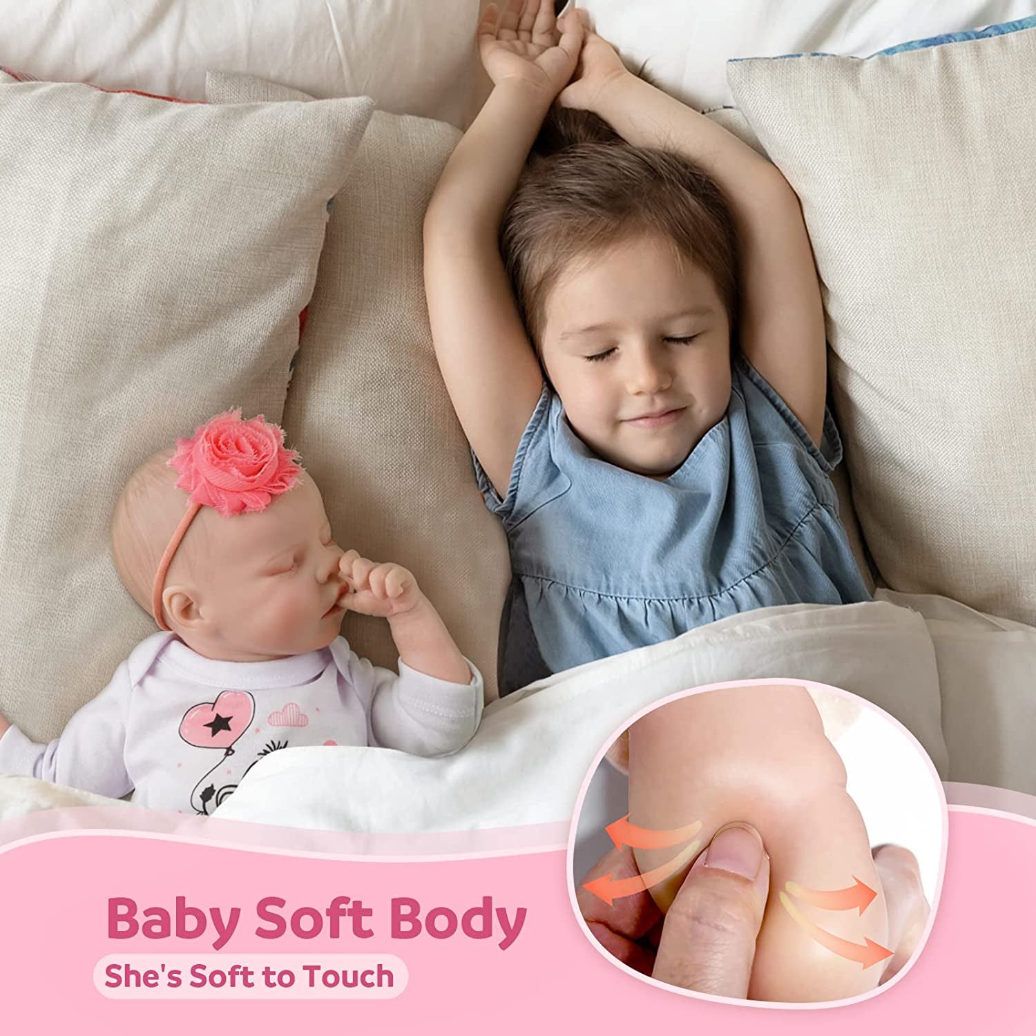 Lifelike Reborn Baby Dolls - 0-3 Months Baby Soft Body Realistic-Newborn Baby Dolls Real Life Baby Dolls with Feeding Kit & Gift Box for Kids Age 3 + or Collection3