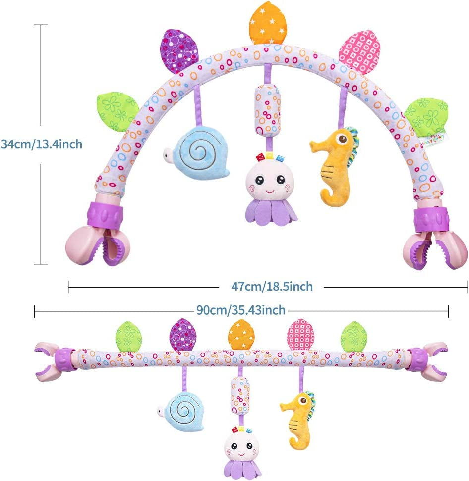 Travel Arch Bassinet Toys for Baby Stroller, Crib & Pram. Activity Bar Toy for Indoor and Outdoor(Purle)