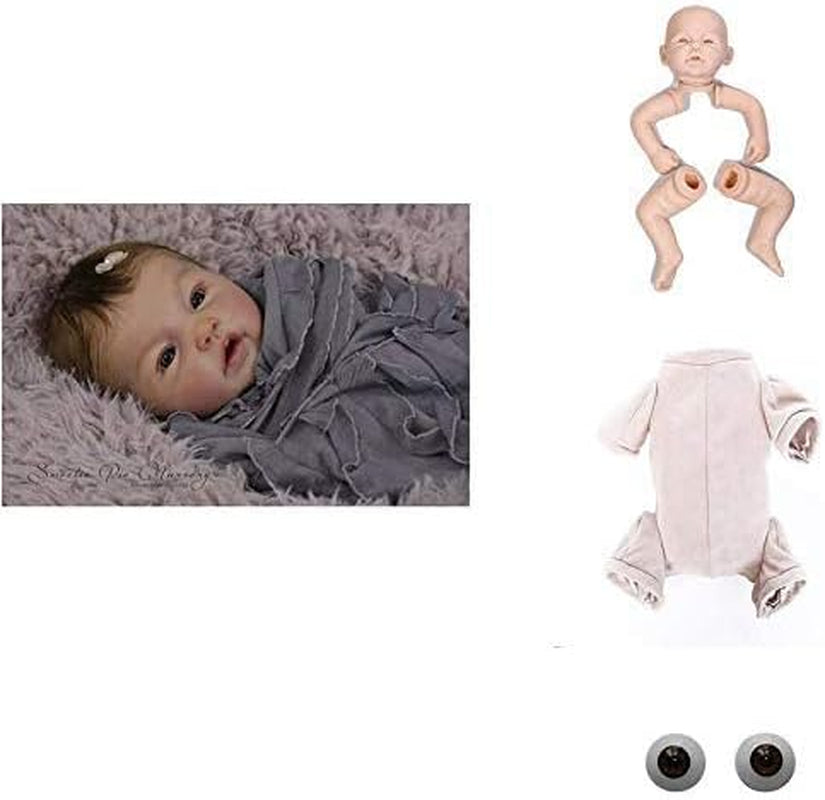 Blank Reborn Doll Kits 20 Inch Unpaited Reborn Toddler Doll Kit 3/4 Limbs, Realistic DIY Doll