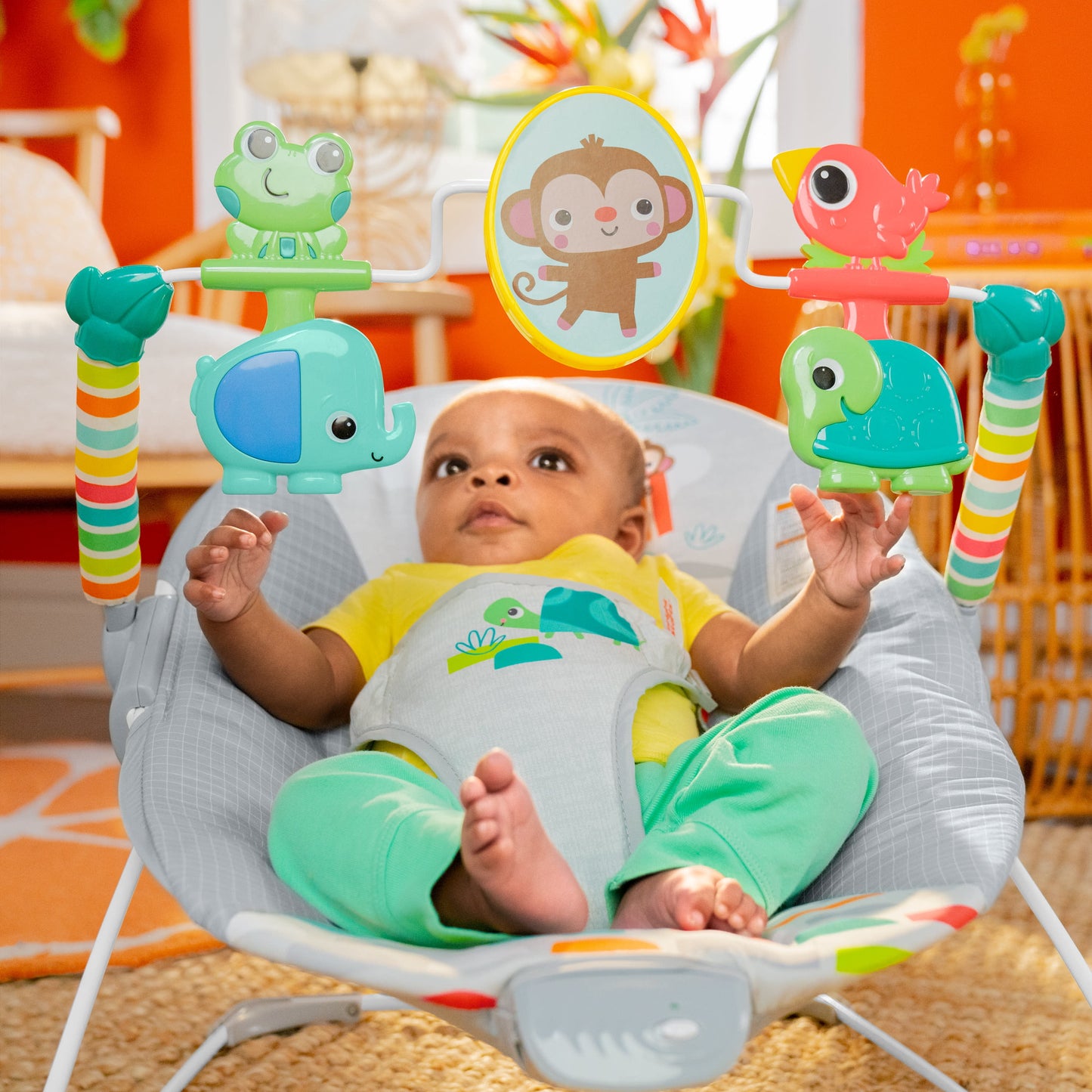 Playful Paradise Vibrating Baby Bouncer, Unisex, Newborn +