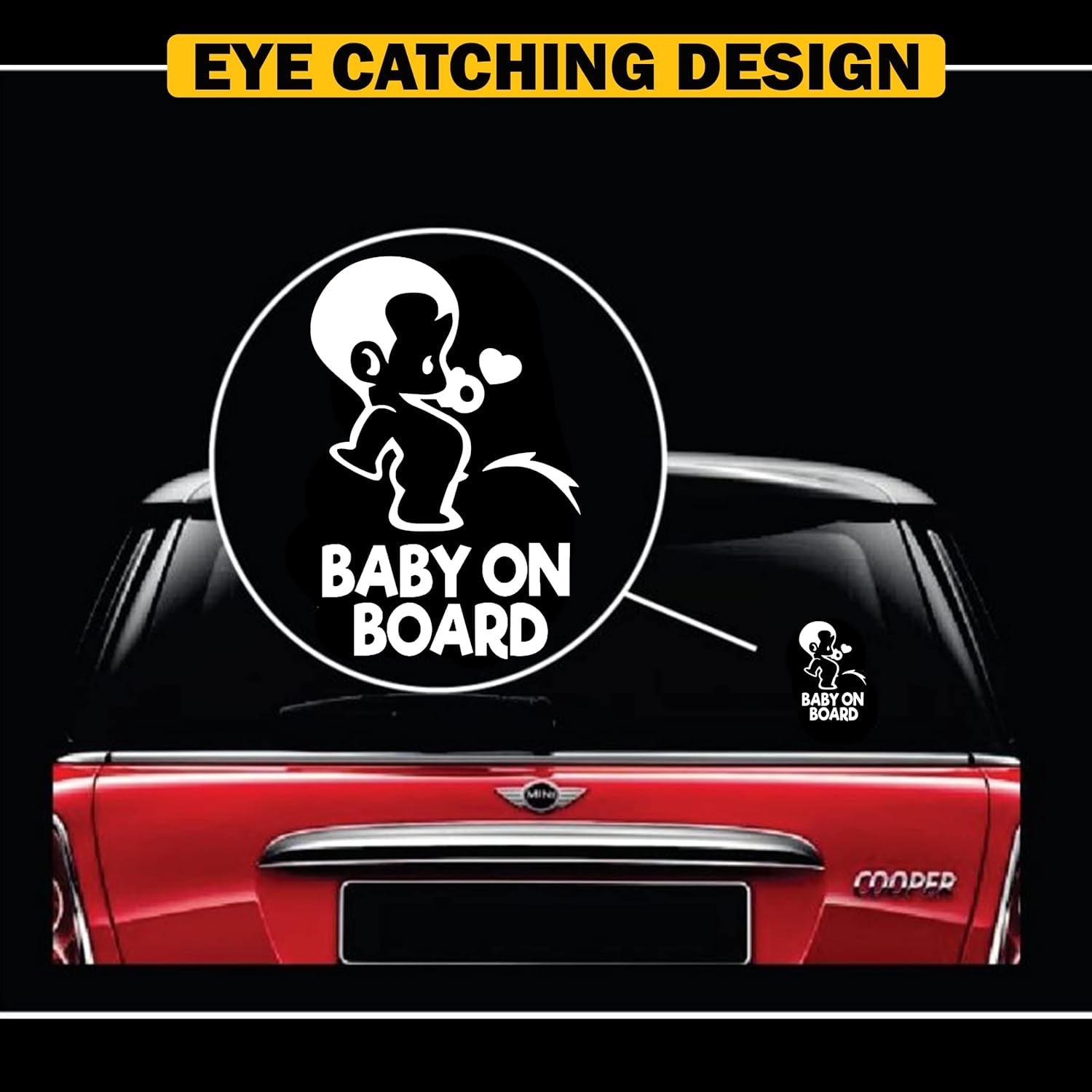 Baby on Board Sticker for Cars Funny Cute Safety Caution Decal Sign for Car Window and Bumper No Need for Magnet or Suction Cup - Peeing Boy