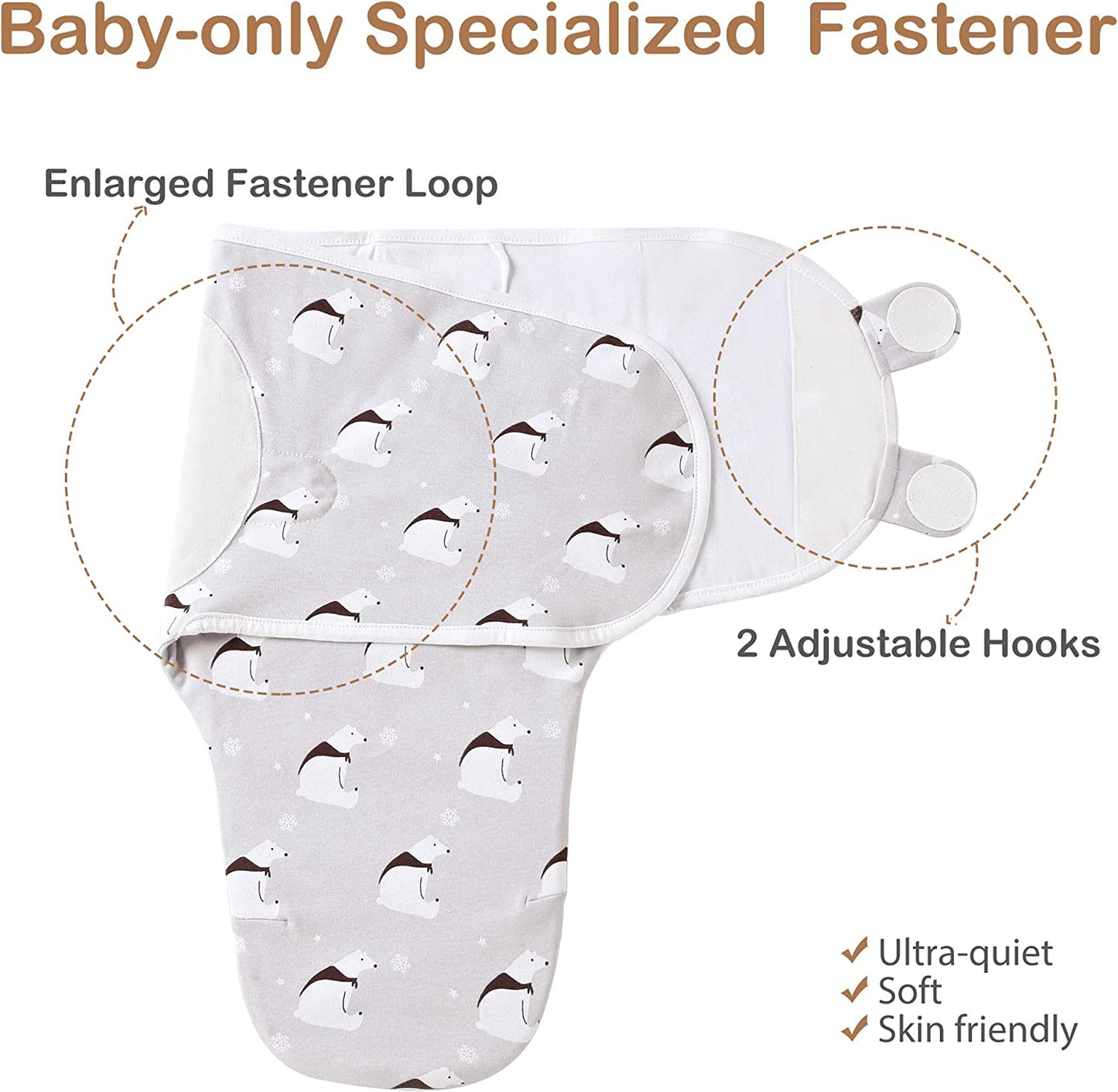 Soft & Breathable Swaddle for Baby 3-6 Months | Organic Cotton Baby Swaddle Sack | Infant Swaddle Blanket & Wrap for Baby 3-6 Months | Baby-Friendly Hook & Loop Fatsener