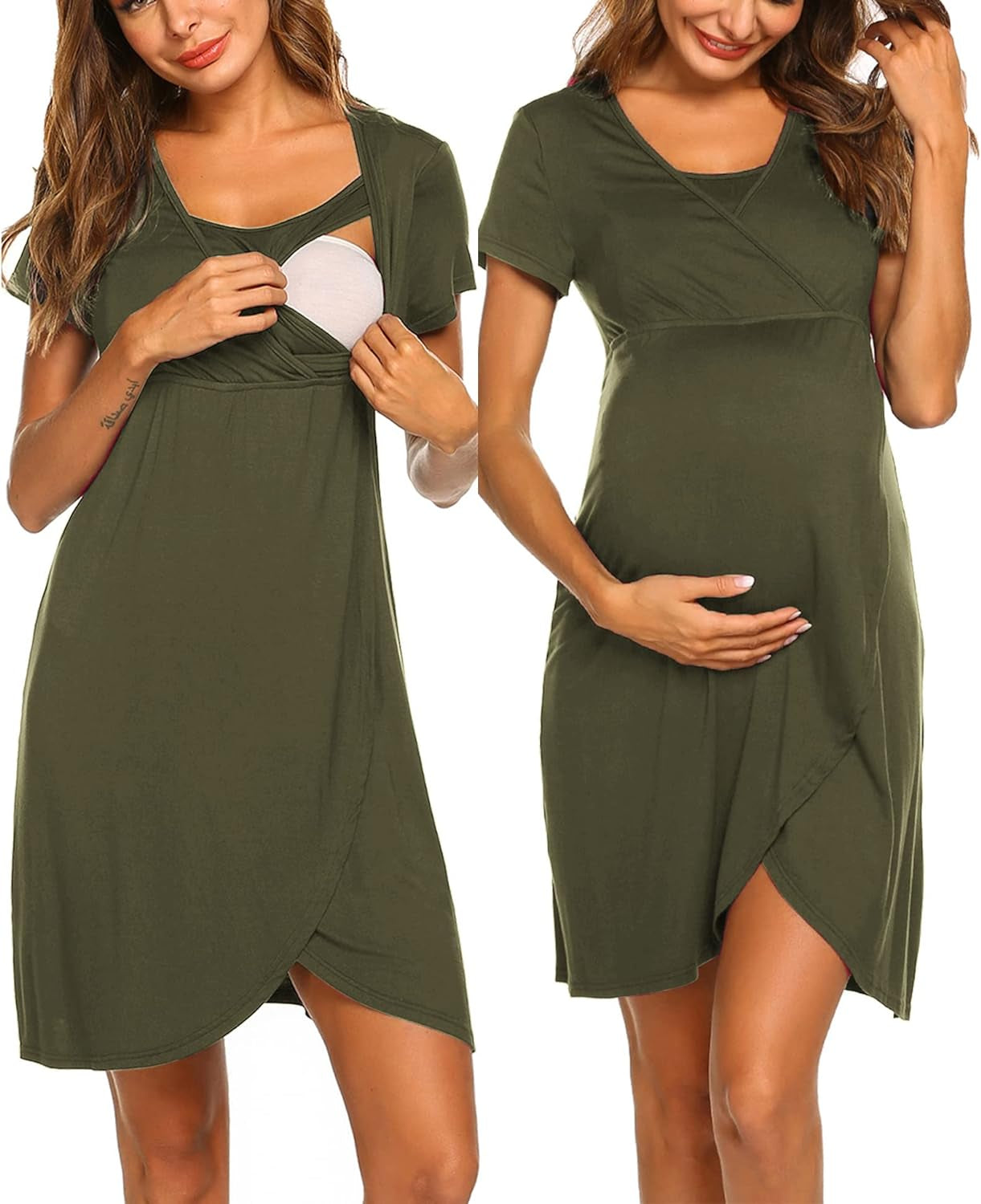 Nursing Nightgown Maternity Dress Breasfeeding Sleepwear for Women