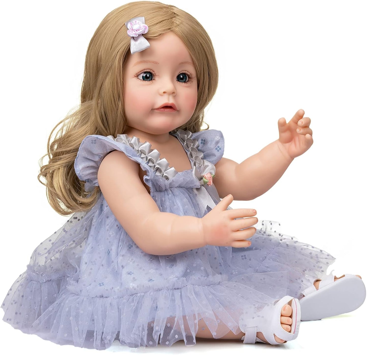 Reborn Baby Dolls 22 Inch Silicone Full Body Realistic Reborn Toddler Dolls,Waterproof Bath Girls Doll for Children Toddler Gift Set