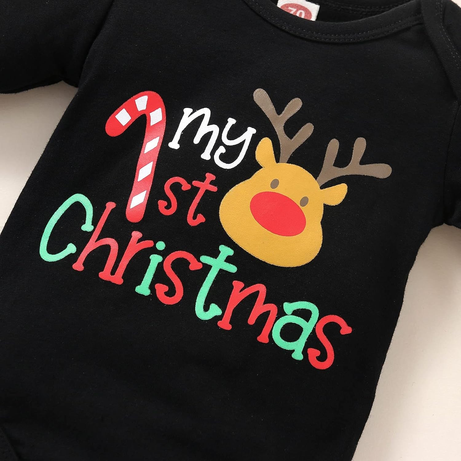 Newborn Baby Girl Boys Christmas Clothes Set Deer Printing Rompers+Long Plaid Pants+Hat Cute Infant Outfits (Christmas Baby Clothes Set B,0-3 Months)