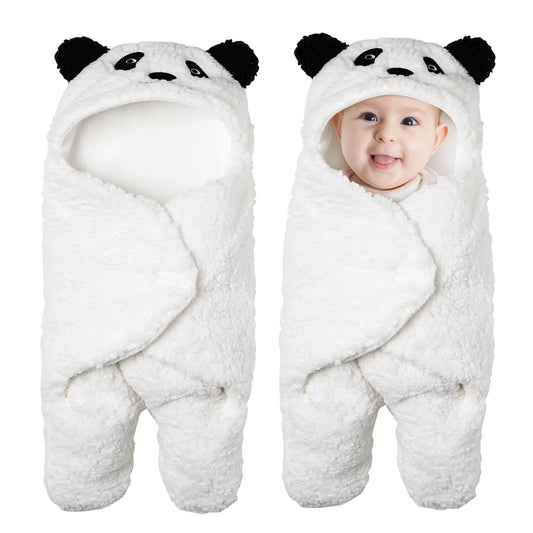 Newborn Shepra Wrap Swaddle, Polyester Baby Receiving Blanket for Boys Girls, Cute Panda