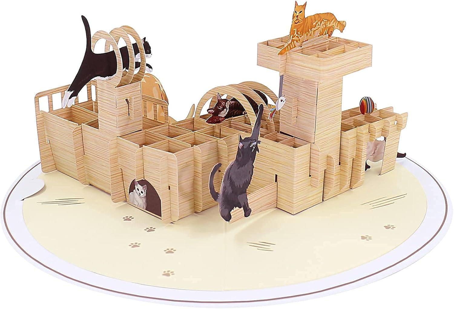 Cat Tree Pop up Card, 3D Kittens Greeting Card with Envelope for Birthday, New House, Anniversary, Thinking of You, Just Because, Thank You, Love Pop up Card, Gorgeous Size| 11” X 9”