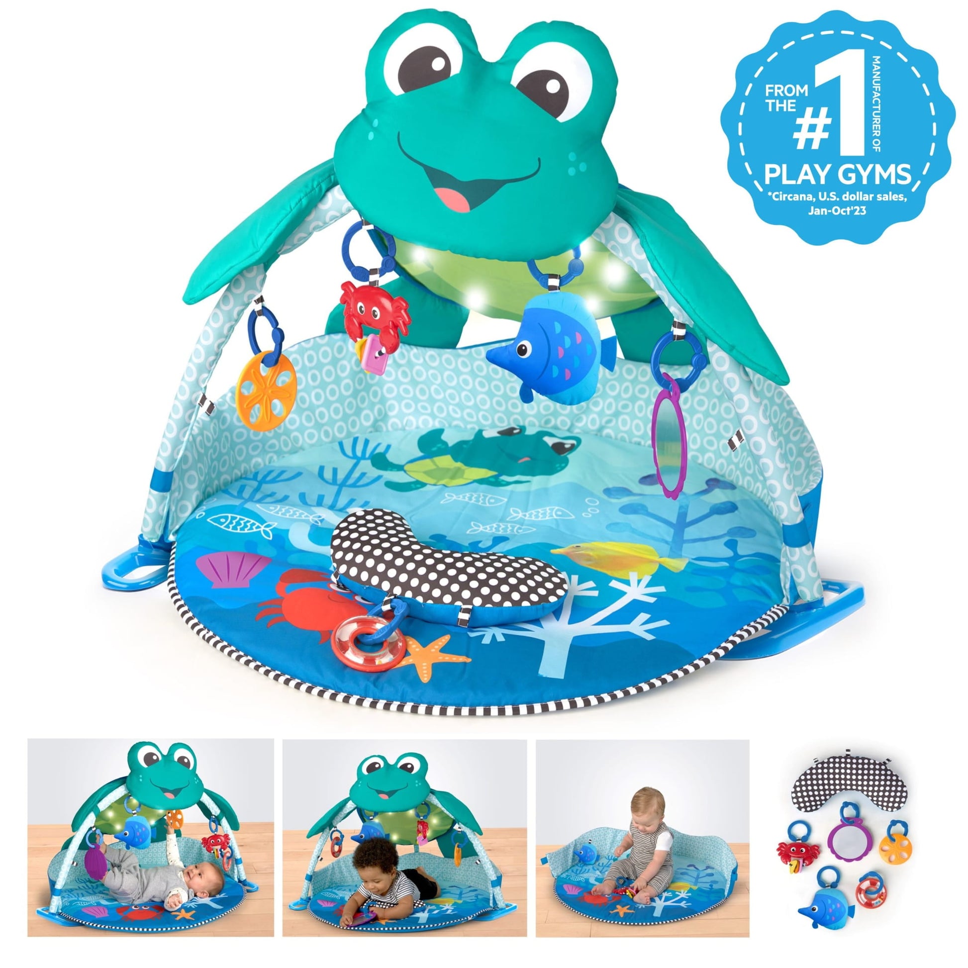 Neptune under the Sea Lights & Sounds Activity Gym and Play Mat, Ages Newborn +