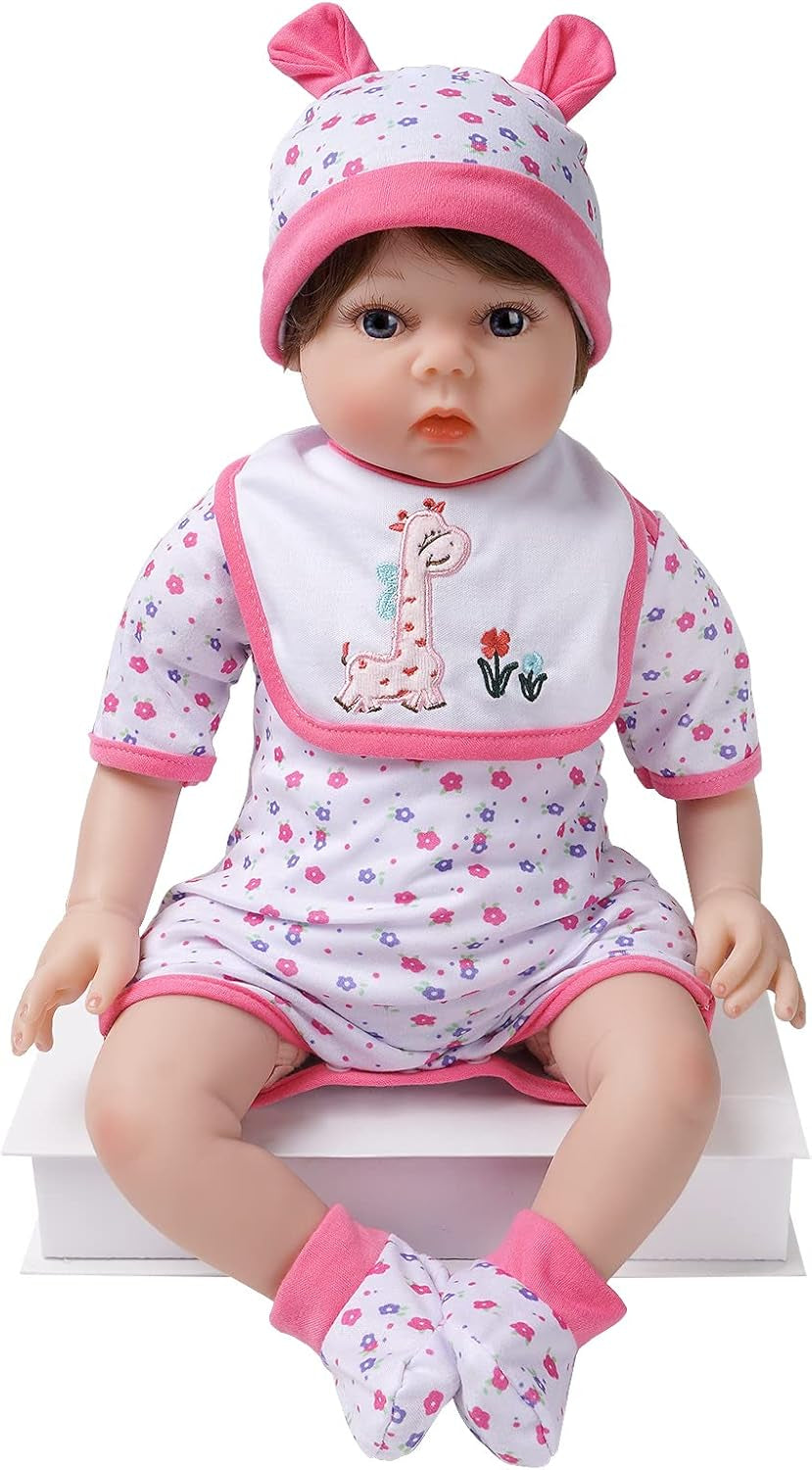 Girls Reborn Baby Dolls Lifelike Real Baby Dolls That Look Real 22'' Come with Blanket & Doll Accessories, Gift Set