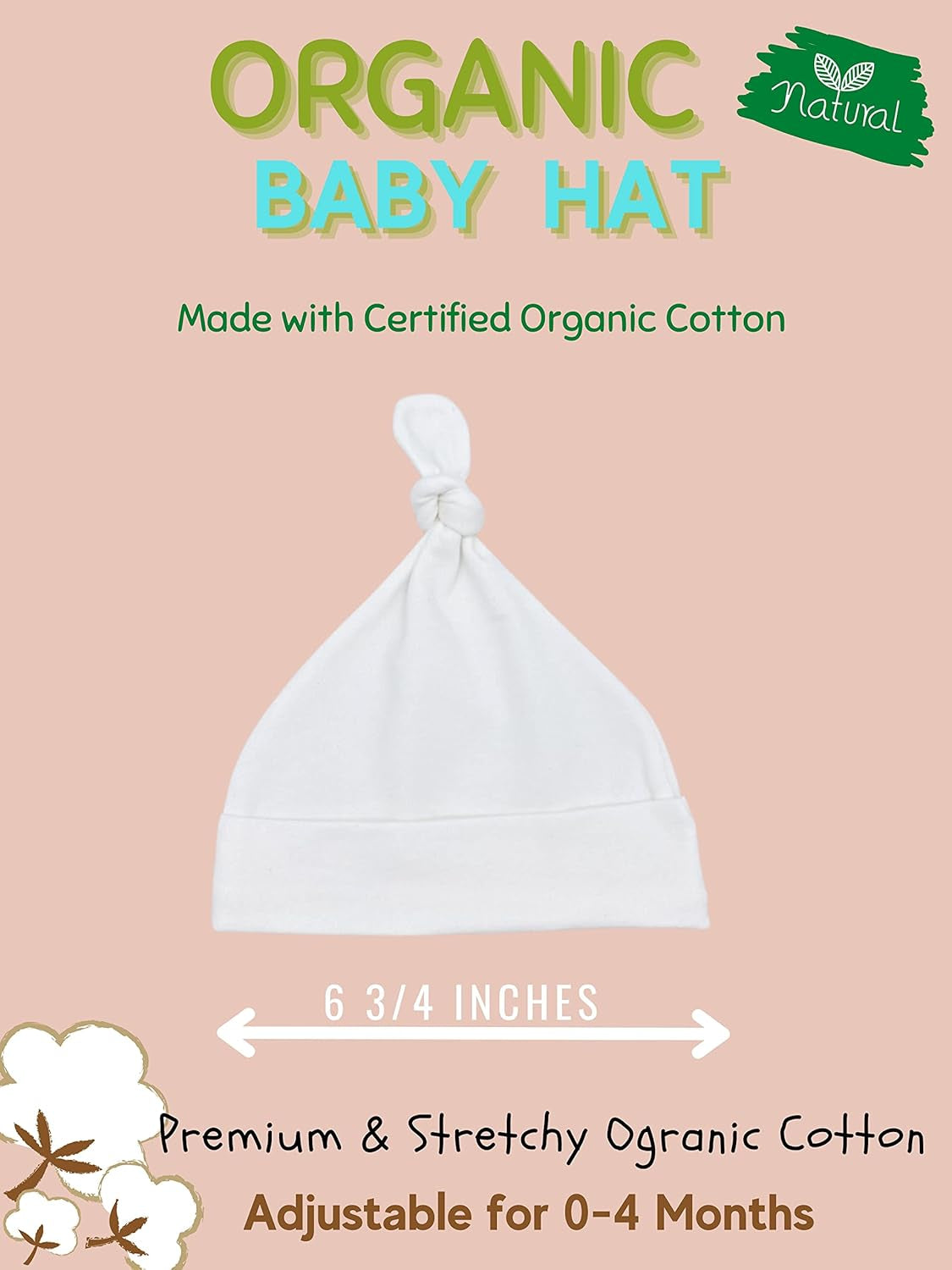 Organic Baby Hat for Boys/Girls/Newborns/Infant Hospital Hat