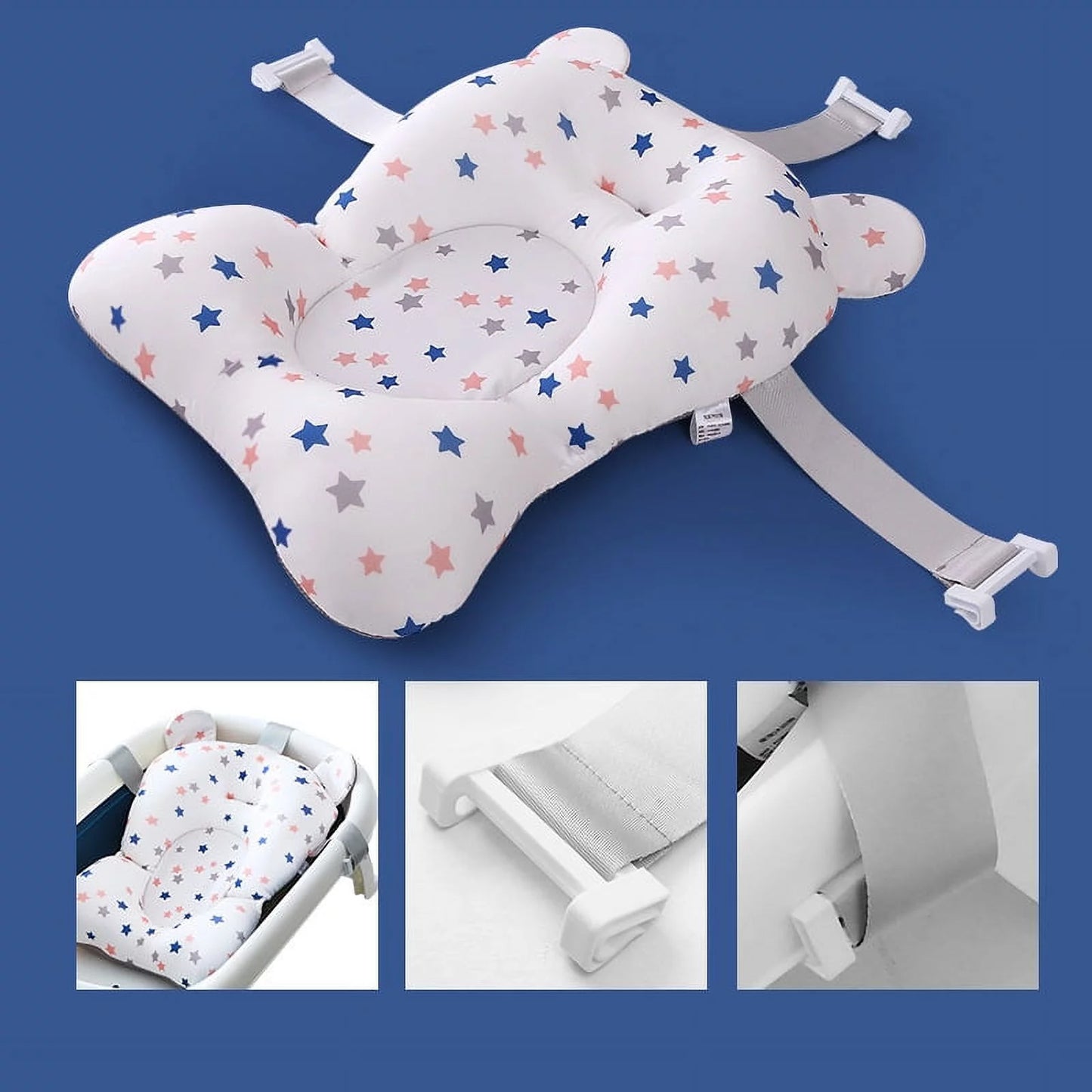 1 Pack  Baby Bath Seat Support Pillow, Newborn Infant Bath Tub Pillow Pad Bath Seat Support Net Floating No-Slip Baby Bath Pillow for 0-12 Months（Excluding Baby Shower Bather Tub）