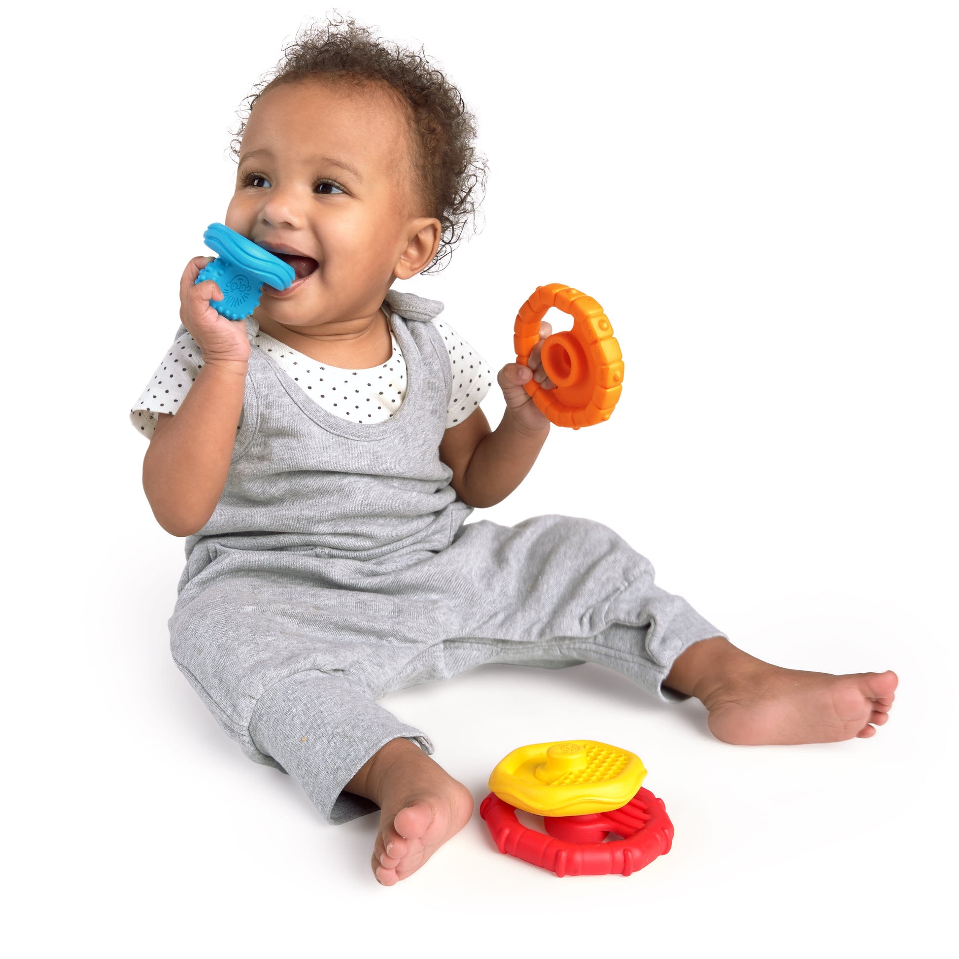 Stack & Teethe Multi-Textured Easy-To-Grasp 5-Piece Teether Toy Set, Ages 3 Months +