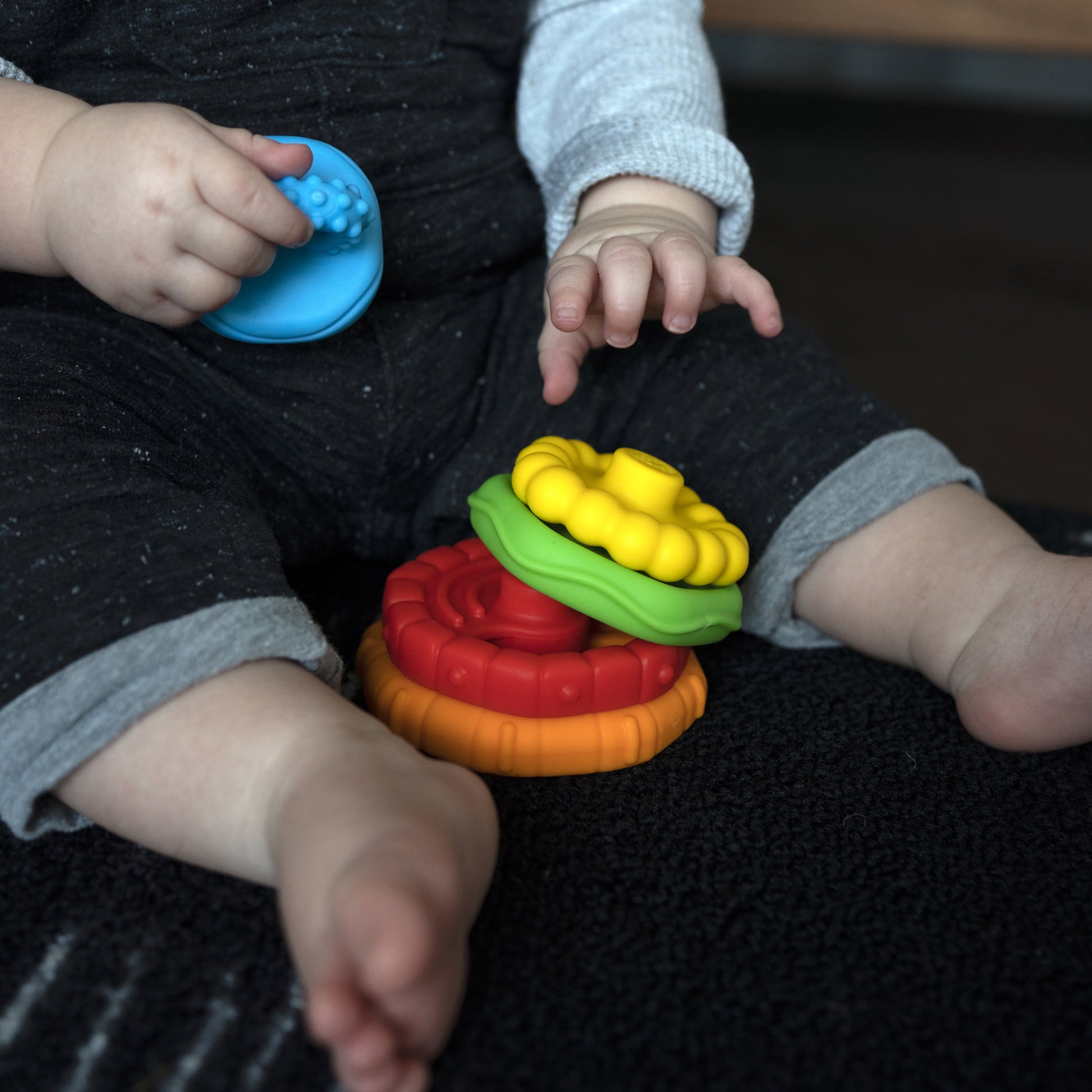 Stack & Teethe Multi-Textured Easy-To-Grasp 5-Piece Teether Toy Set, Ages 3 Months +