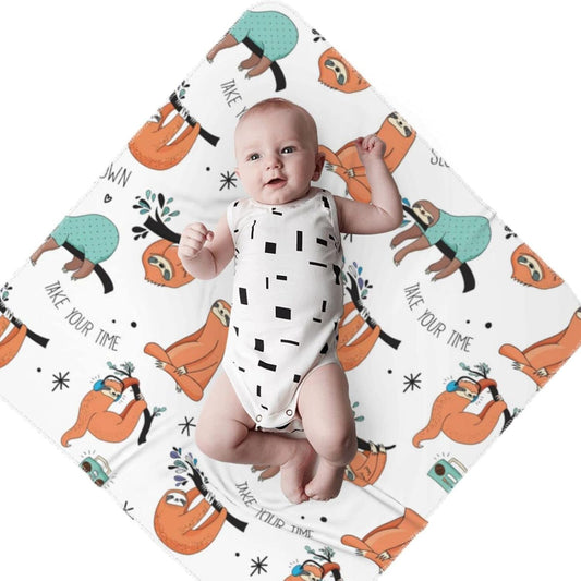 Funny Sloth Baby Blankets Newborn Swaddle Blanket Baby Receiving Blanket Soft Infant Swaddle Wrap Blanket for Boys Girls Crib,Stroller,Travel