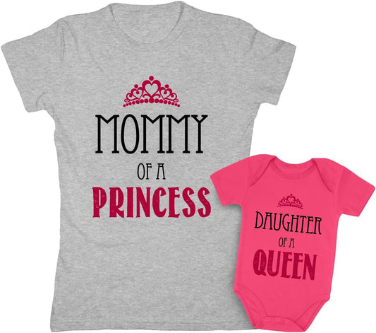 Mom and Daughter Matching Outfits Mommy of a Princess Mother and New Born Baby