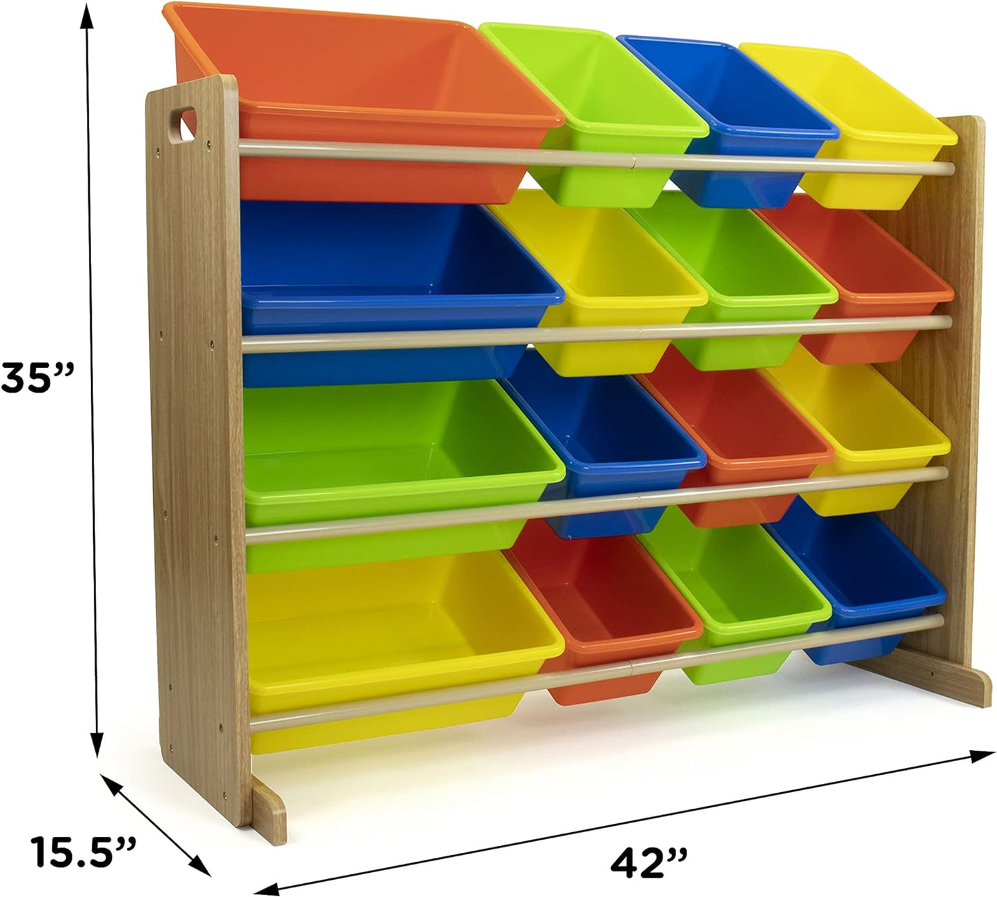 Kids Toy Storage Organizer, Natural/Neon Multi