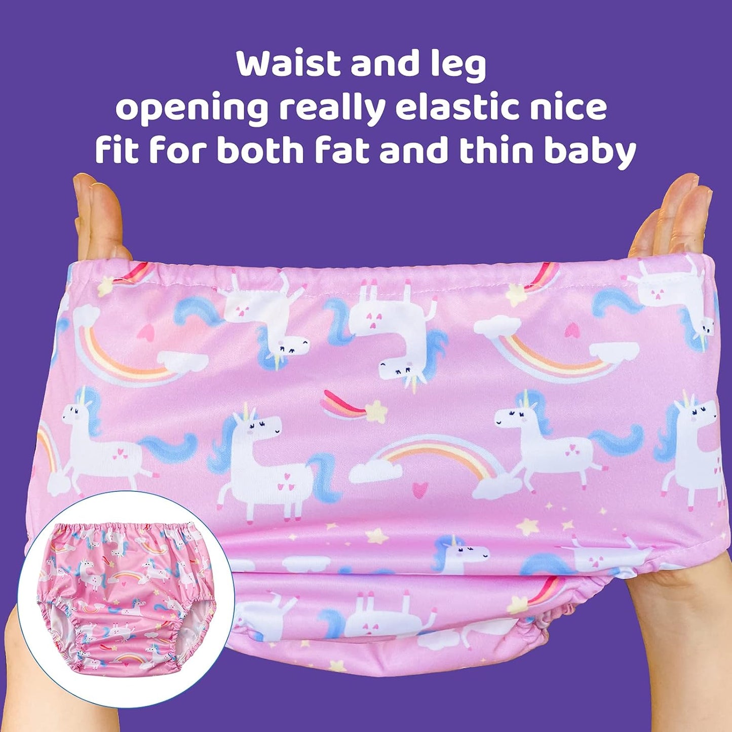 Waterproof Plastic Diaper Covers for Plastic Pants Good Elastic Swim Diaper Cover for Size 4 Swim Diaper Cover for Baby Girls 4T