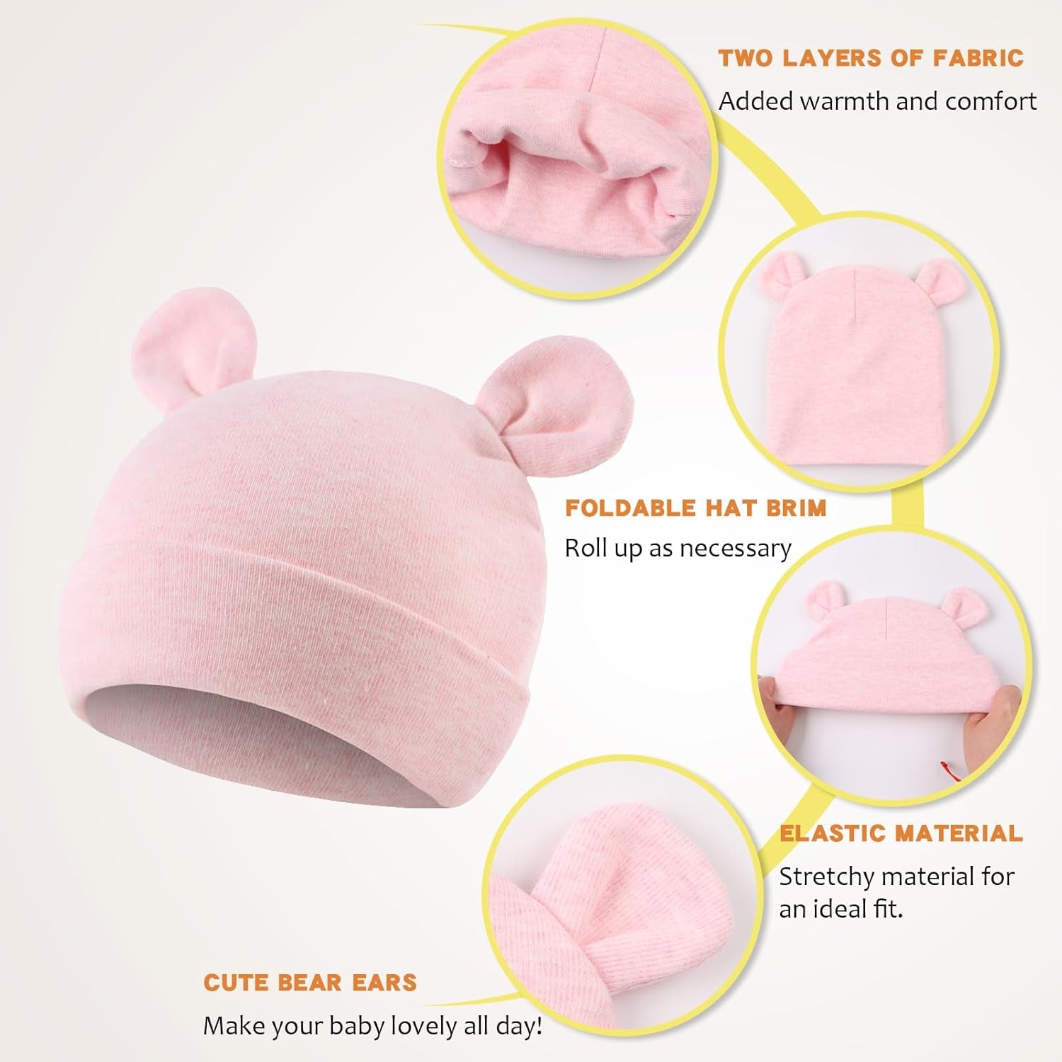 Cotton Newborn Baby Girls Hat Spring Newborn Boys Hat Cute Rabbit Infant Beanie