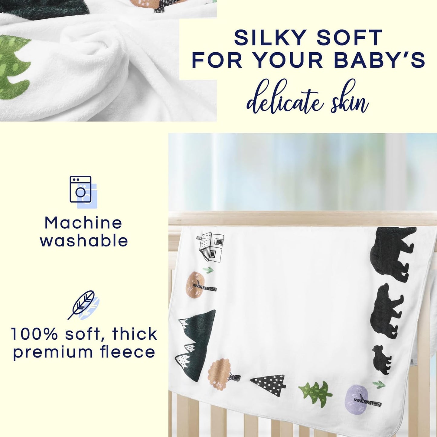 Luka & Lily Baby Milestone Blanket - Ultra Soft Fleece Monthly Milestone Blanket for Baby Girl and Boy - Perfect for Baby'S First Year Growth Chart - Monthly Baby Milestone - Bear Print - 60"X40"