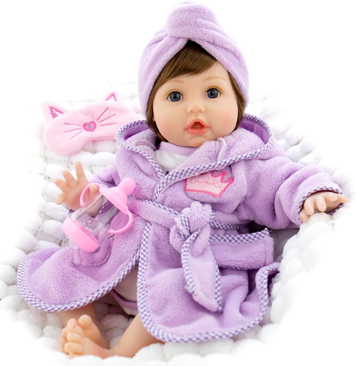 Reborn Baby Dolls Realistic Baby Girl Lifelike Weighted Newborn Doll 22 Inch 11 Pieces Set Gift for Age 3+