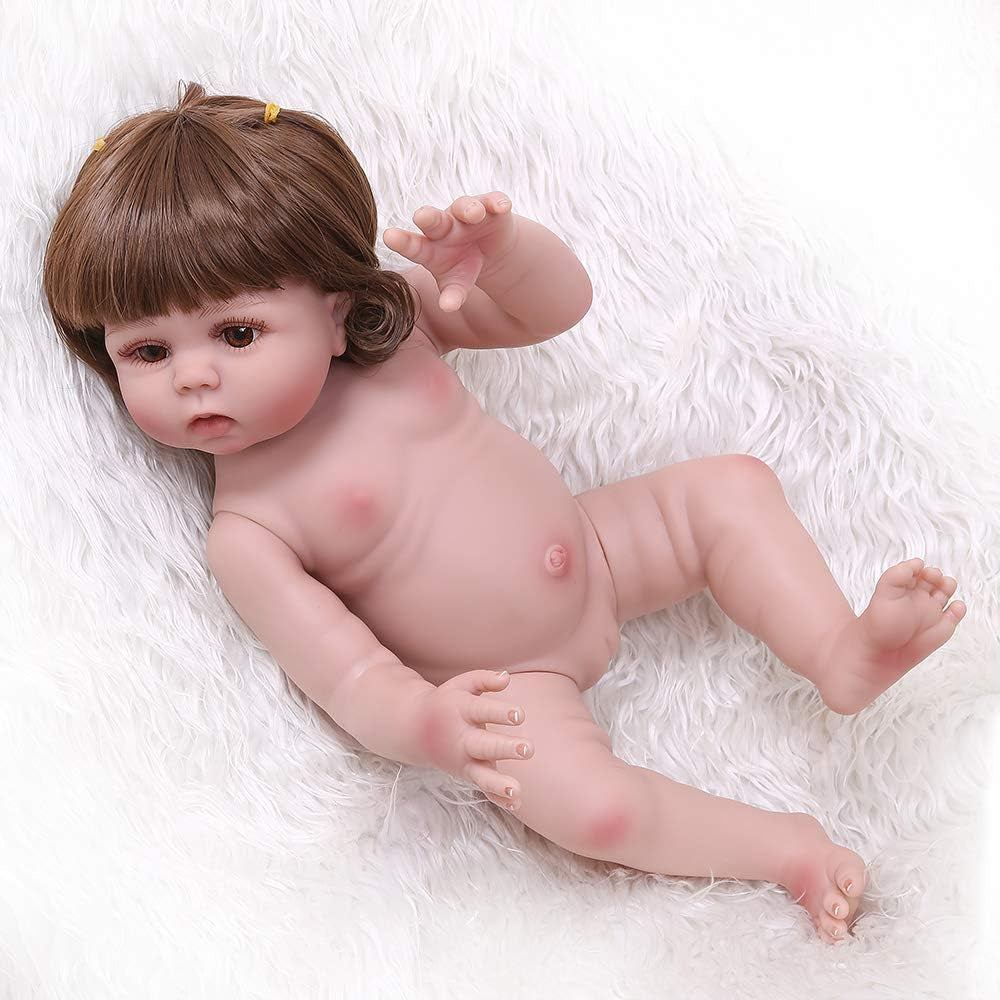 18 Inch 45 Cm Reborn Baby Dolls Silicone Vinyl Full Body Girl Doll Washable Anatomically Correct Preemie Doll Gift