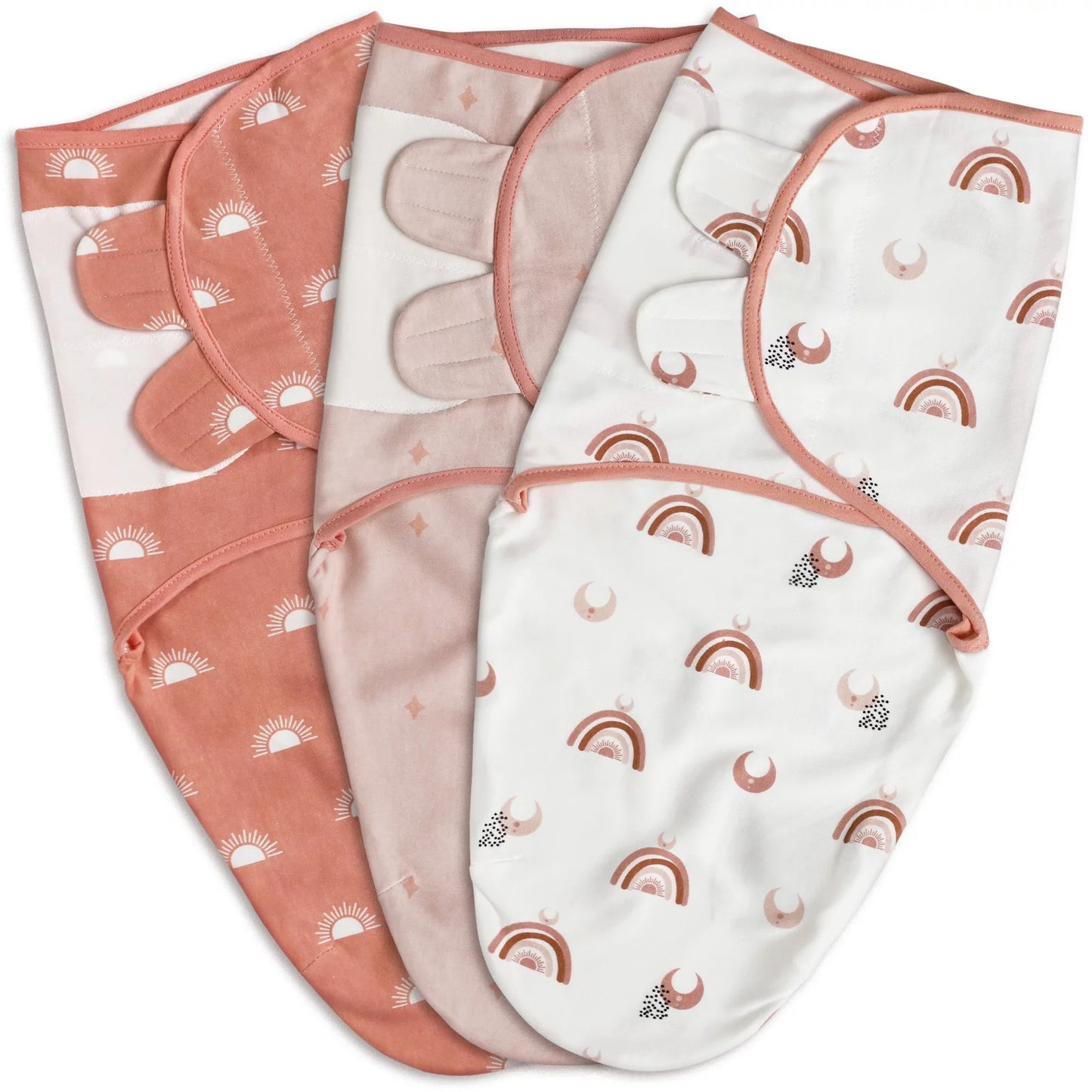 Organic Cotton Swaddle 3-Pack for 0-3 Months Newborn Boys Girls, Moon Stars