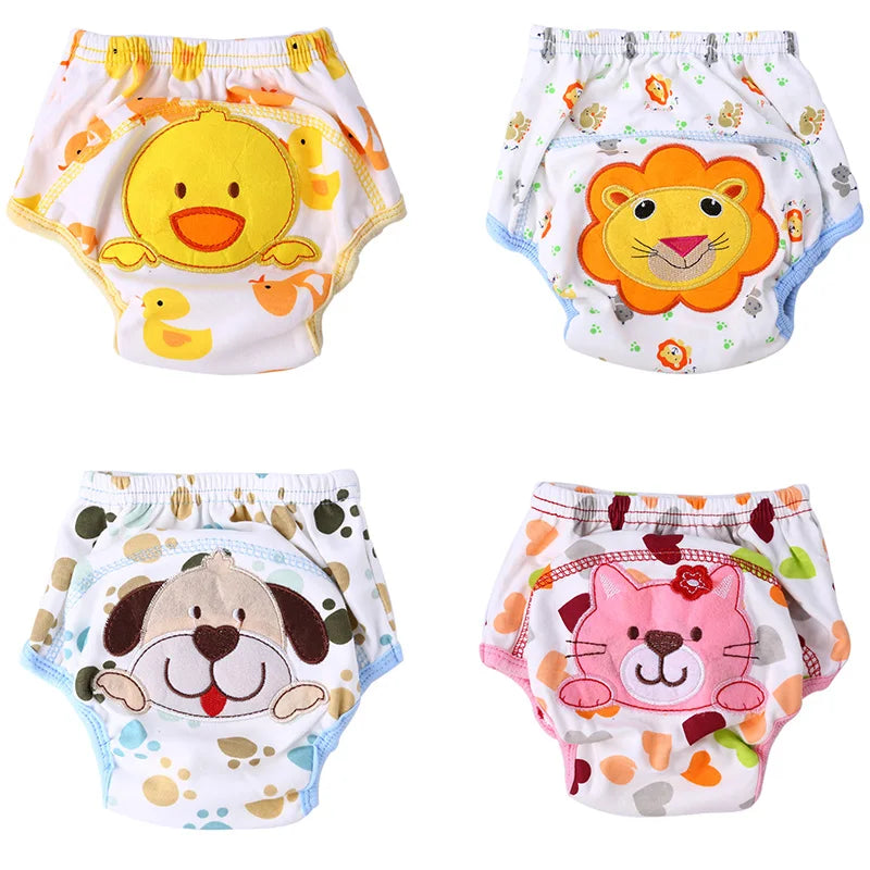 Cartoon Baby Washable Diaper Waterproof Pants Diaper Cover Underwear Reusable Diaper Baby Training Panties Baby Underwear