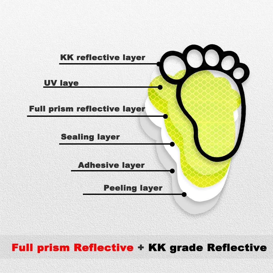 KE-KE 2PCS High Intensity Reflective Safety Sign Baby on Board in Car Feet Decals Sticker for Car Bumper Window in All Weathers (Fluorescent Green)