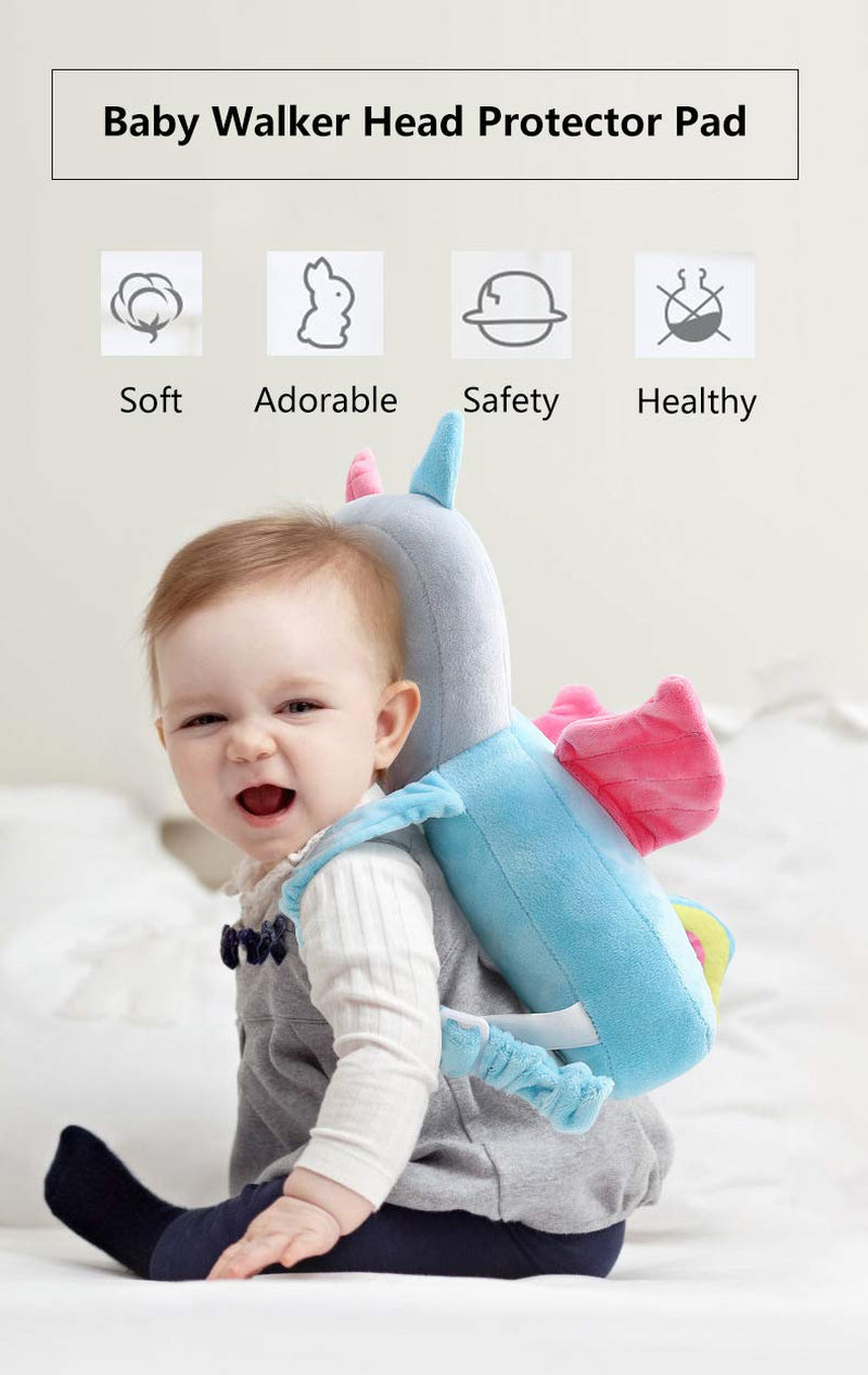 Toddler Baby Head Protector Pad Safety Cushion with Knee Pads&Anti-Slip Socks,Elephant