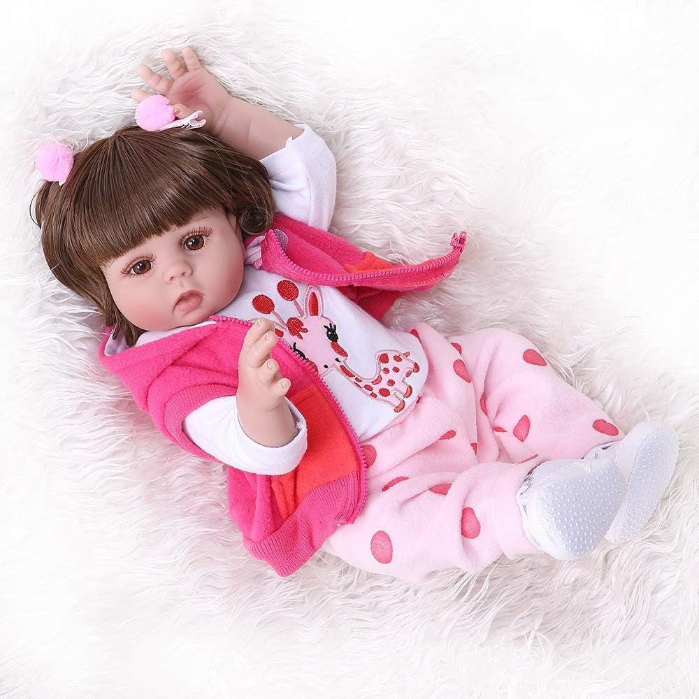 18 Inch 45 Cm Reborn Baby Dolls Silicone Vinyl Full Body Girl Doll Washable Anatomically Correct Preemie Doll Gift