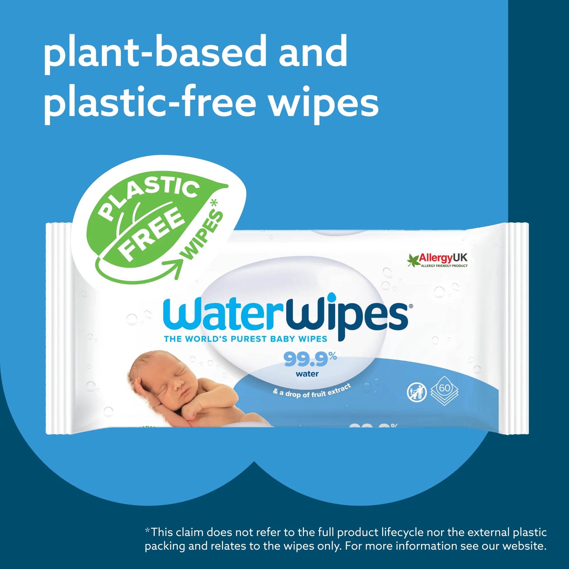 Original 99.9% Water Based Baby Wipes, Unscented, 4 Resealable Packs (240 Wipes) (Select for More Options)